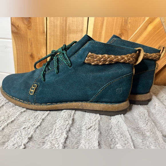 Born Temple II dark teal leather ankle boots women’s 11 - Picture 2 of 7